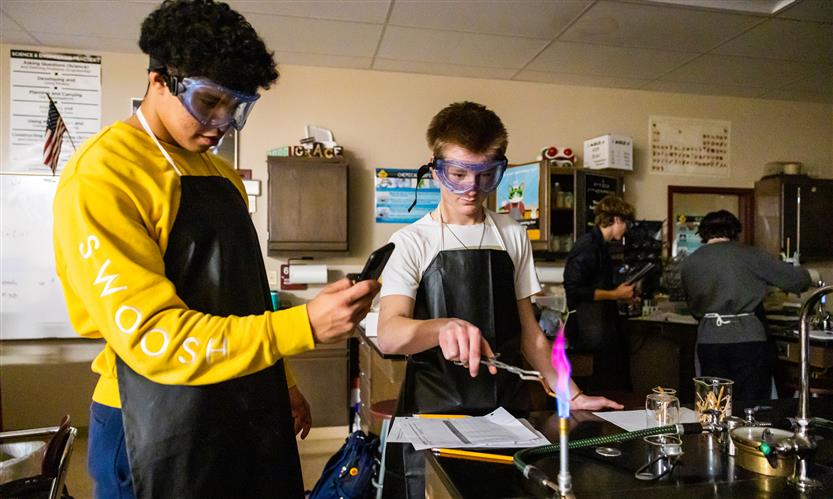 Students in a chemistry class